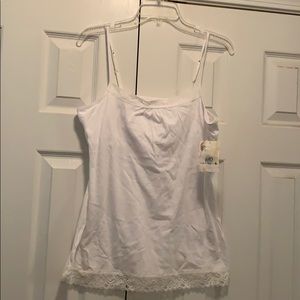 White lace trimmed camisole